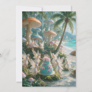 Teal Ocean Fairy Birthday Invitation