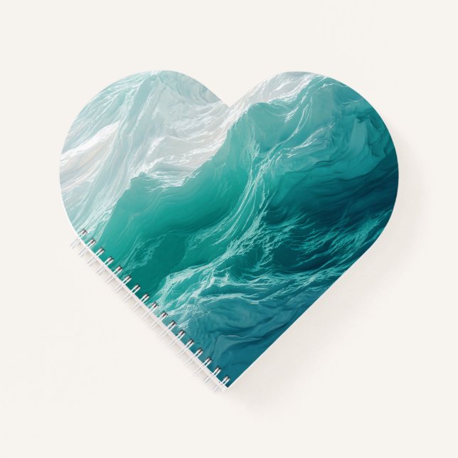 Teal Ocean Waves Abstract Dream  Notebook (Front)