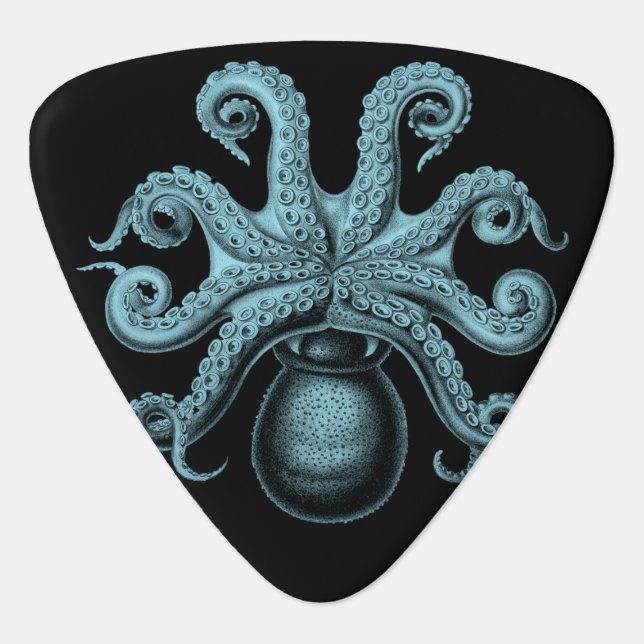 Teal Octopus Guitar Pick (Front)