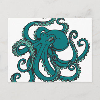 Teal Octopus Postcard