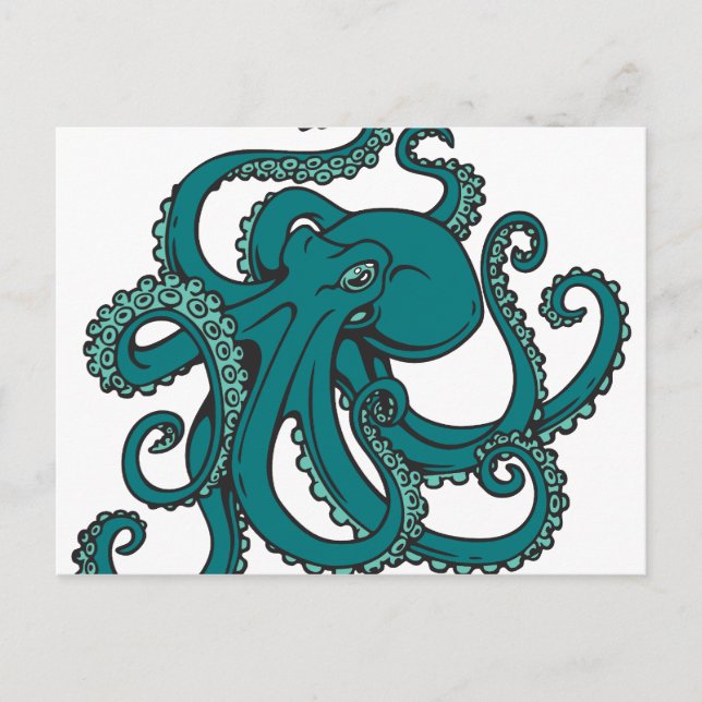 Teal Octopus Postcard (Front)