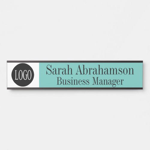 Teal Office Door Sign Long 10 Name Plate