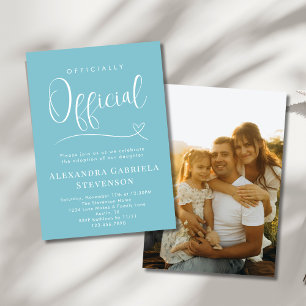Teal Officially Official Adoption Day Party Photo Invitation