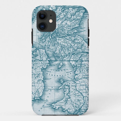 Teal Old World Antique Map iphone 5 Case