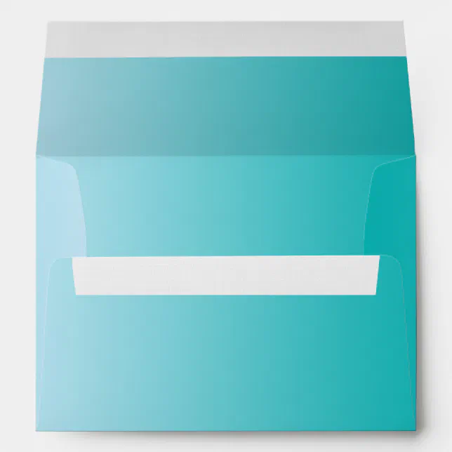 Teal Ombre A7 Linen Envelope Zazzle
