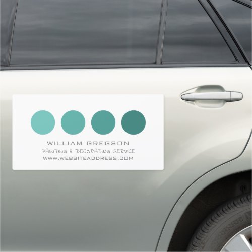 Teal Ombre Circles Painter  Decorator Car Magnet