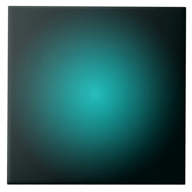 Teal Ombre Green Gradient Modern Minimalist Ceramic Tile (Front)
