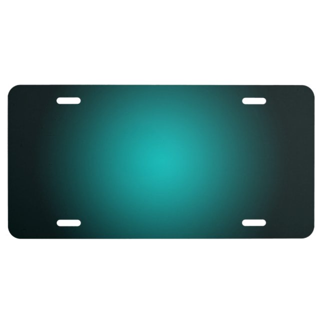 Teal Ombre Green Gradient Modern Minimalist License Plate (Front)