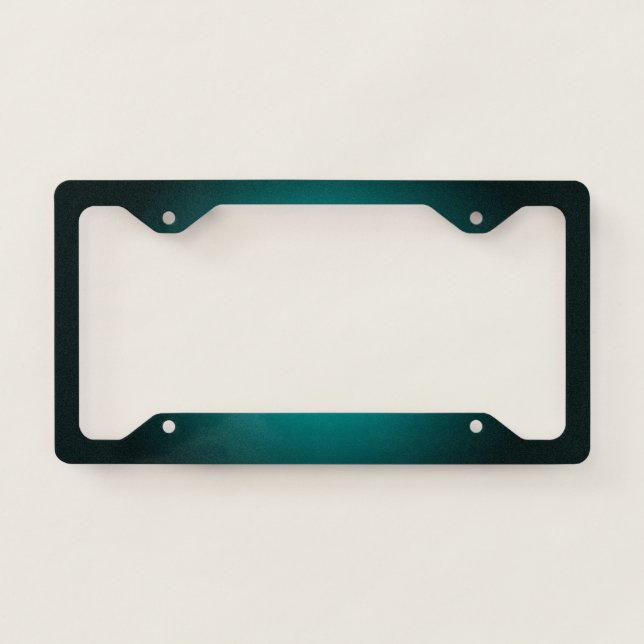 Teal Ombre Green Gradient Modern Minimalist License Plate Frame (Front)