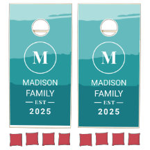 Teal Ombre Modern Family Reunion Outdoor Game
