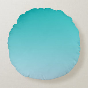 Teal Ombre Round Pillow