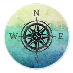 Teal Ombre Sea Ceramic Knob