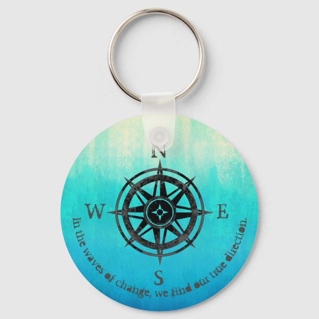 Teal Ombre Sea Keychain (Front)