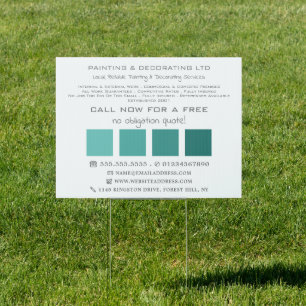 Teal Ombre Squares, Painter & Decorator Sign