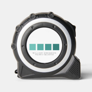 Teal Ombre Squares, Painter & Decorator Tape Measure