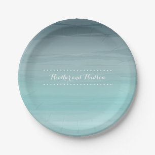 Teal Ombré Wedding Paper Plates
