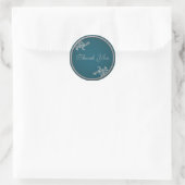 Teal on Pewter 1.5" Round Thank You Sticker (Bag)