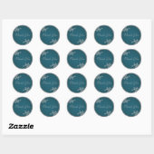 Teal on Pewter 1.5" Round Thank You Sticker (Sheet)
