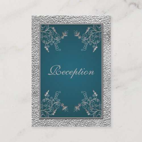 Teal on Pewter Enclosure Card