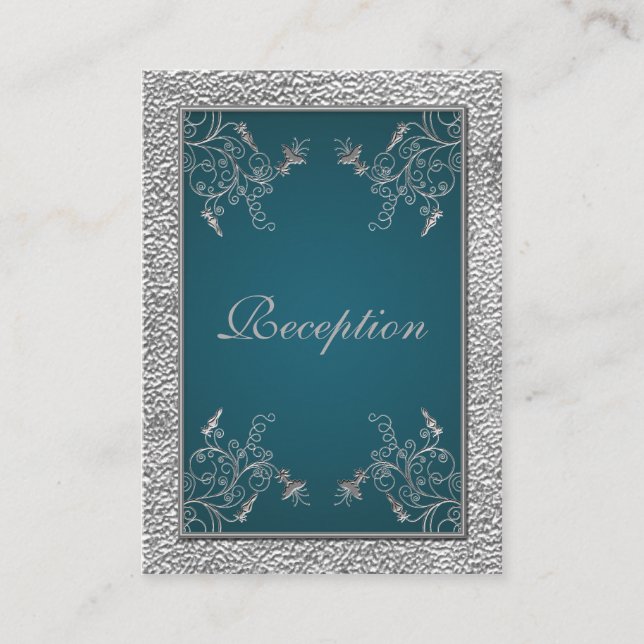 Teal on Pewter Enclosure Card (Front)