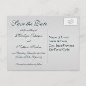 Teal on Pewter Save the Date Postcard (Back)