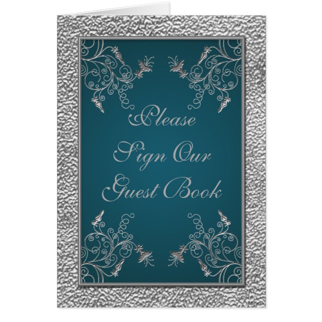 Teal on Pewter Table Card (Front)