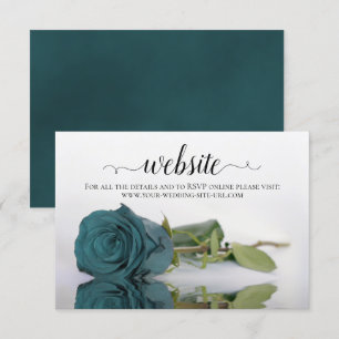 Teal or Turquoise Rose Elegant Wedding Website Enclosure Card