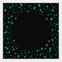 Teal or Turquoise Sparkle Stars on Black