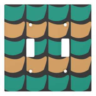 Teal Orange Abstract Pattern Light Switch Cover