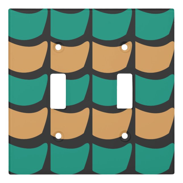 Teal Orange Abstract Pattern Light Switch Cover (Front)