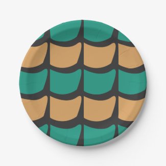 Teal Orange Abstract Pattern Party