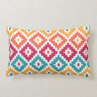 Tribal Aztec Print Pillows Decorative Throw Zazzle Teal Orange Aztec Tribal Print Ikat Diamond Pattrn Lumbar Pillow