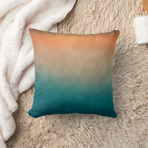 Teal Orange Cool Colorful Grunge Personalized Throw Pillow