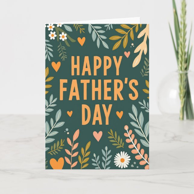 Teal Orange Fathers Day Card (Front)