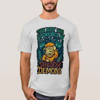 Teal-Orange Horror Cartoon • Shadow Demons Sheep T-Shirt