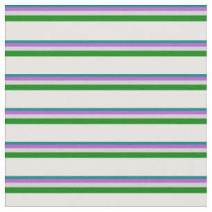 Teal, Orchid, Light Grey, Green, and Mint Cream Fabric