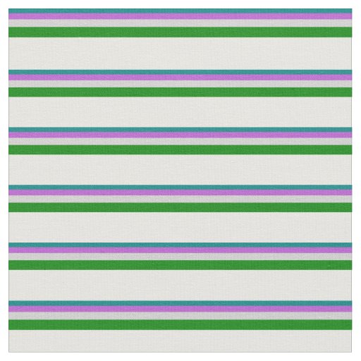 Teal, Orchid, Light Grey, Green, and Mint Cream Fabric