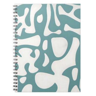 Teal Organic Abstract Blob Pattern Notebook