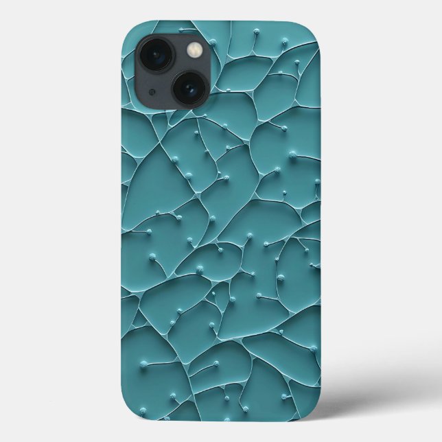 Teal Organic Texture iPhone Case Modern Style (Back)