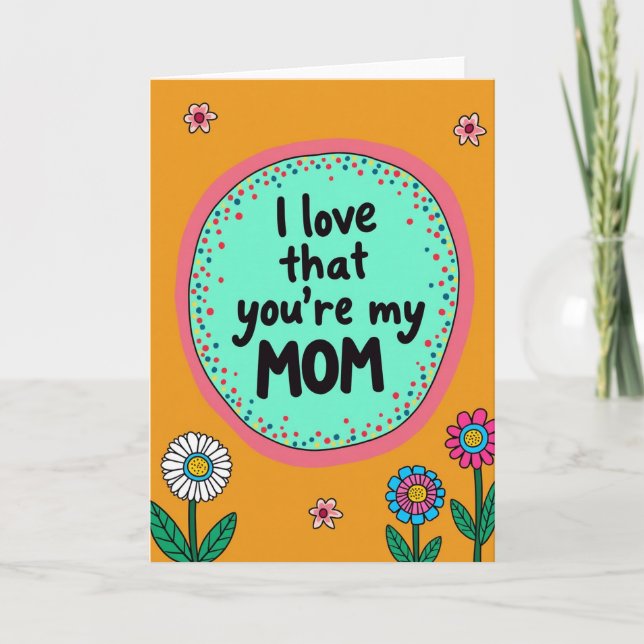 Teal Oval Mothers Day Message Card (Front)