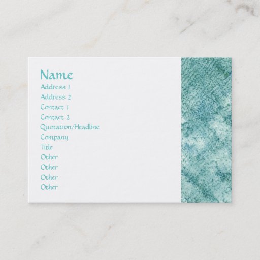 Customizable Teal Oversized Business Cards
