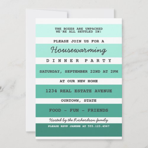 Teal Paint Sample Housewarming Party Personalized Invite