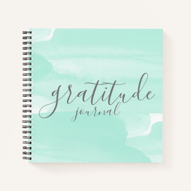 Teal Paint Smudge Gratitude Journal (Front)