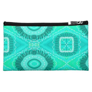 Teal Painted Gypsy Medallion - Quaraun CosPlay Cosmetic Bag
