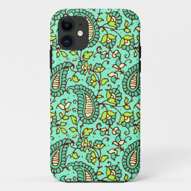 Teal Paisley iPhone 5 Case Mate ID (Back)