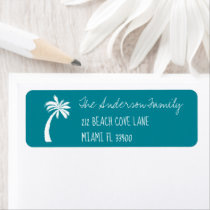 Teal + Palm Tree Icon Handwriting Typography Label