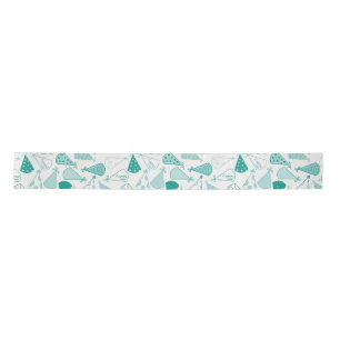 Teal Party Hats Satin Ribbon
