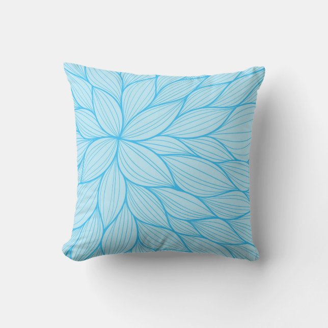 Teal Pastel Petal Watercolor Pillow (Front)