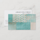 Teal Pattern Quilt Blocks Business Card (Front/Back)