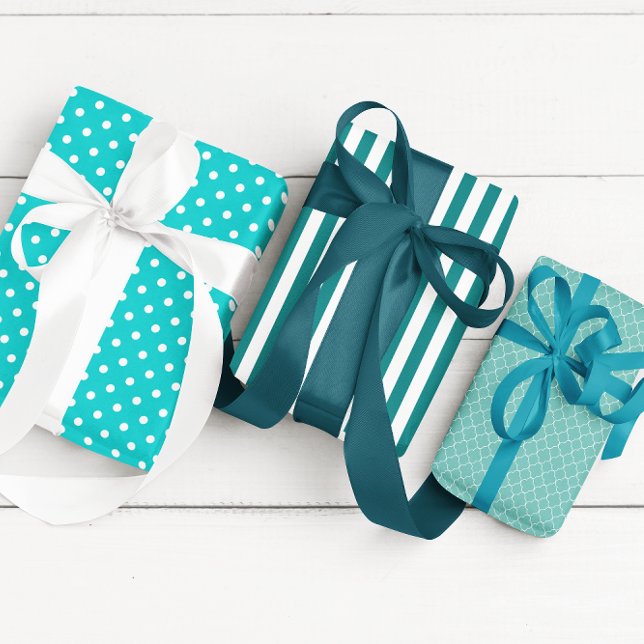 Teal Patterned Wrapping Paper Sheets (Creator Uploaded)